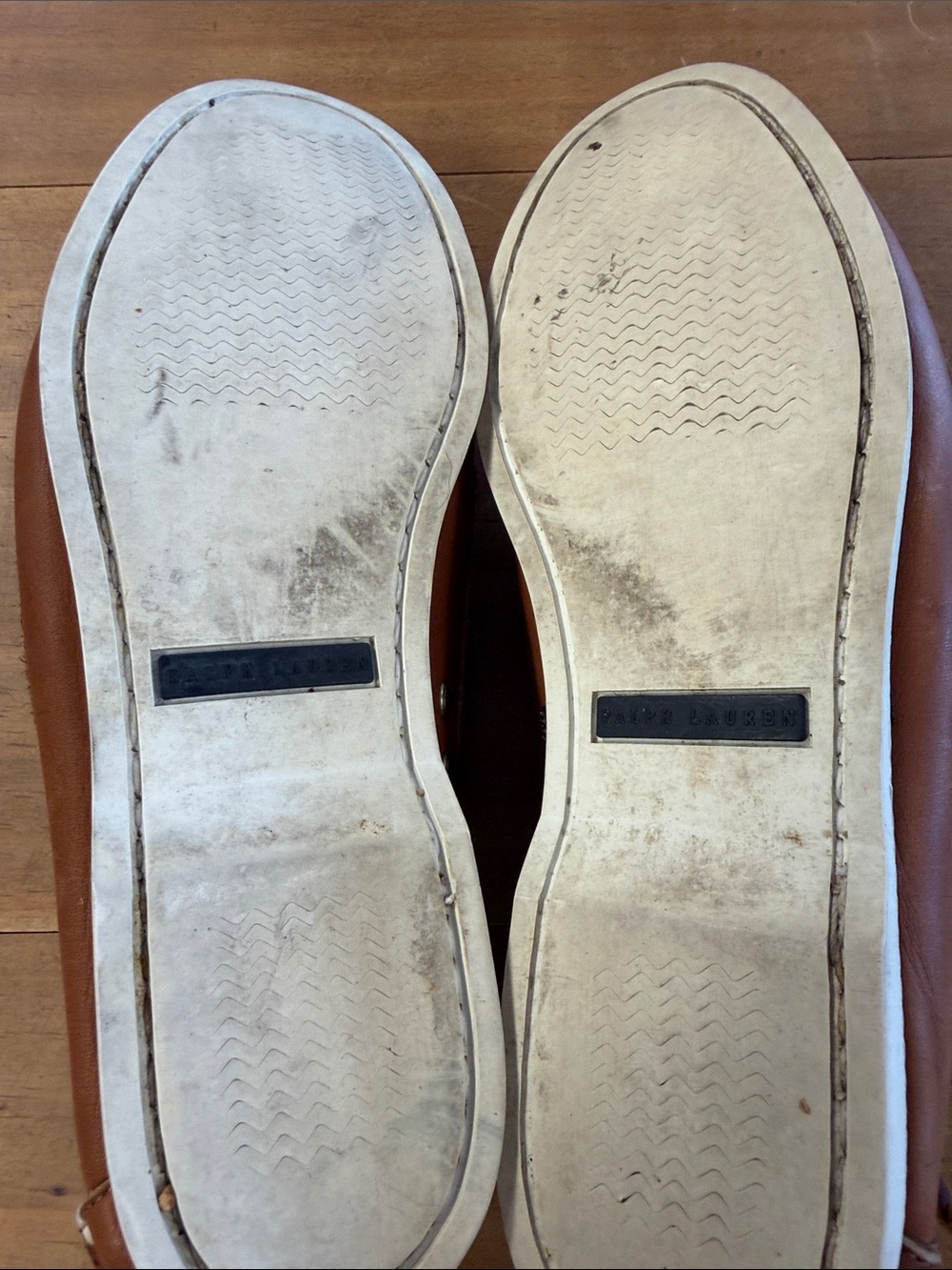 Ralph Lauren Brown and White Leather Boat Shoes - Picture 7 of 7